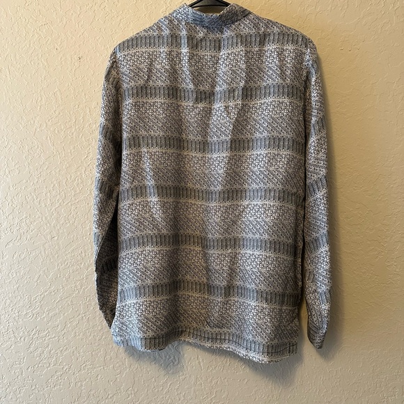 Vintage Stunt Women's Silk Button Up Blouse Geometric Print Size S - Picture 6 of 9